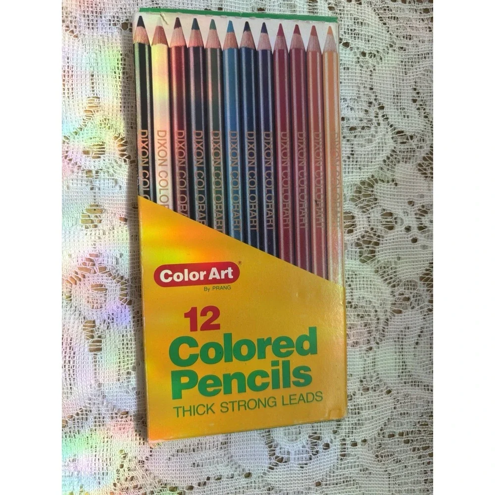 12 Prang Color Art Colored Pencils No. 2212 Vintage Dixon Ticonderoga NIB New